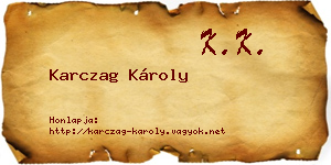 Karczag Károly névjegykártya