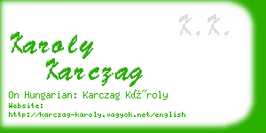 karoly karczag business card